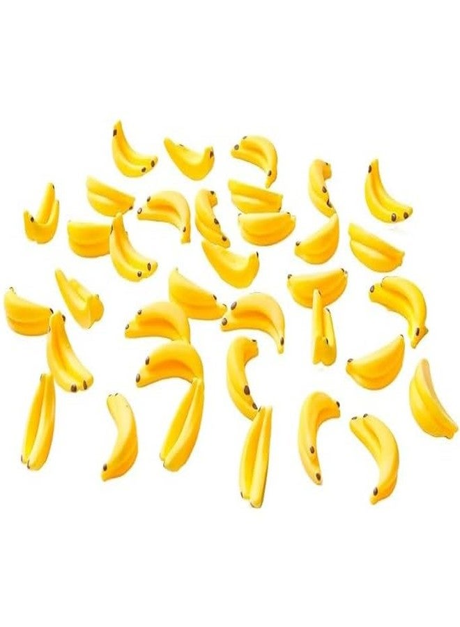 BWESOO 35Pcs Yellow Miniature Bananas 1/12 Scale Banana Models Miniature Fruit Fake Mini Fruits for Mini House Kitchen Fairy Garden Decor，Dollhouse Accessories，Dollhouse Décor - Image 1